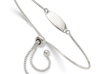 Sterling Silver Polished Bar Adjustable Bracelet