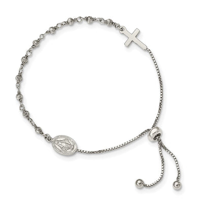 Sterling silver miraculous medal bracelet
