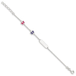 Sterling Silver Enamel Butterfly w/ 1in ext Childs ID Bracelet view 2
