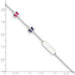 Sterling Silver Enamel Butterfly w/ 1in ext Childs ID Bracelet view 3