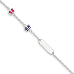 Sterling Silver Enamel Butterfly w/ 1in ext Childs ID Bracelet view 1