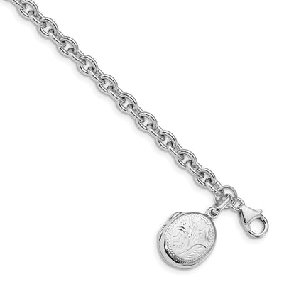 Sterling silver oval bracelet