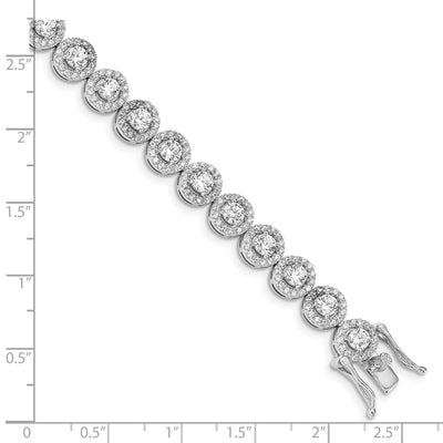 Sterling Silver Rhodium-plated CZ Tennis Bracelet