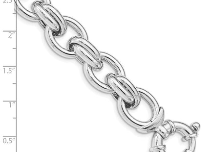 Sterling Silver Rhodium Plated Polished Link Bracelet (Style QG5007-7.25)