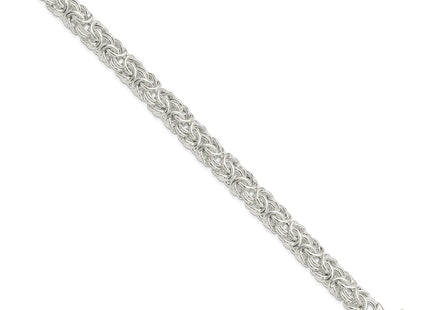 Sterling silver byzantine link bracelet, alternate view