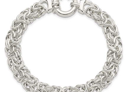 Sterling silver byzantine link bracelet, further view