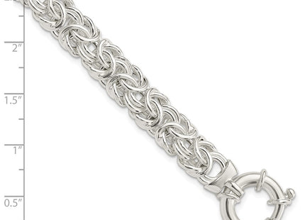 Sterling silver byzantine link bracelet, another view
