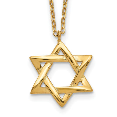 Sterling Silver Gold-tone Star of David Necklace with extension