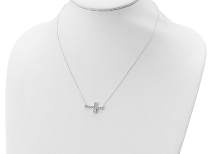 Sterling Silver CZ Cross Necklace