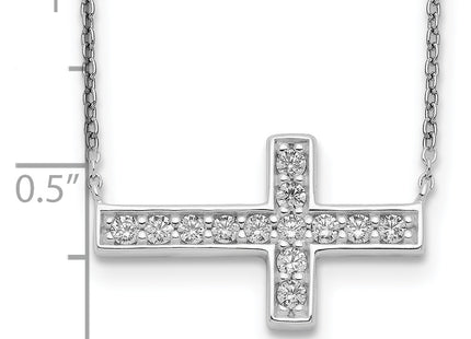 Sterling Silver CZ Cross Necklace