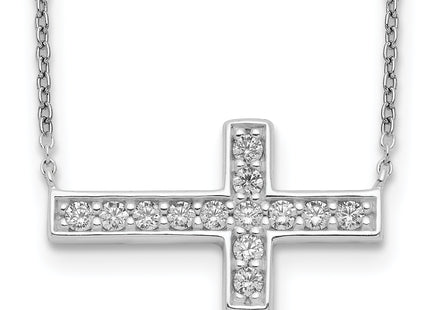 Sterling Silver CZ Cross Necklace