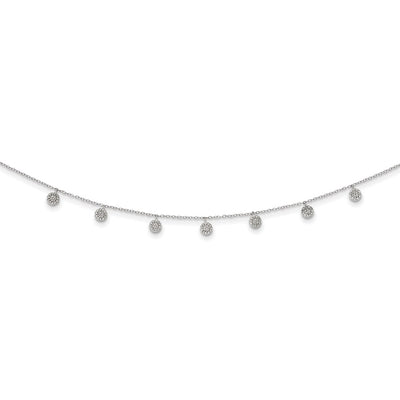 Sterling Silver Rhodium-plated CZ w/ 4in ext. Choker