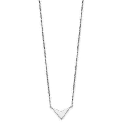 Sterling Silver Polished V-Shape Necklace, 16.5 x 17.65mm