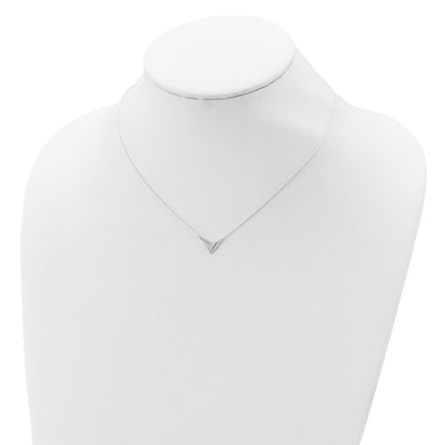 Sterling Silver Polished V-Shape Necklace, 16.5 x 17.65mm