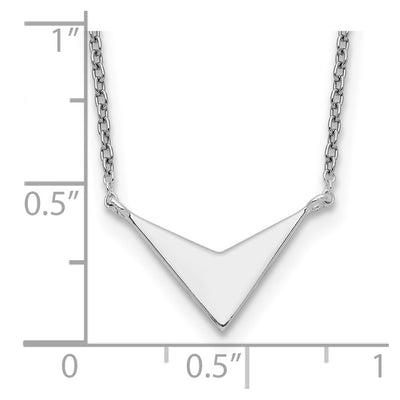 Sterling Silver Polished V-Shape Necklace, 16.5 x 17.65mm