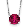 Sterling Silver Rhodium-plated Red Swarovski Crystal 16. Necklace with extension