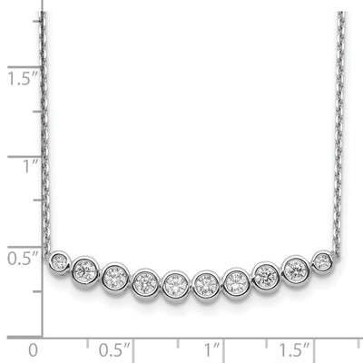 Sterling Shimmer Sterling Silver Rhodium-plated 10 Stone CZ Bar Necklace with extender