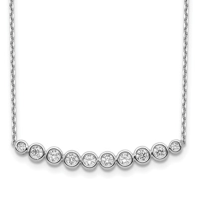 Sterling Shimmer Sterling Silver Rhodium-plated 10 Stone CZ Bar Necklace with extender