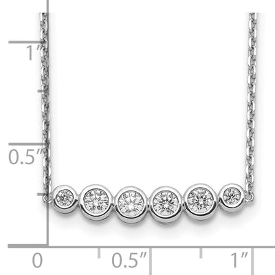 Sterling Shimmer Sterling Silver Rhodium-plated 6 Stone CZ Bar Necklace with extender
