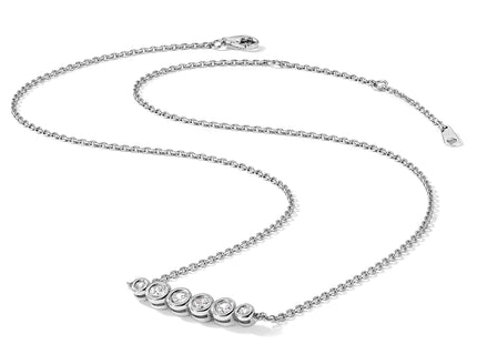 Sterling Shimmer Sterling Silver Rhodium-plated 6 Stone CZ Bar Necklace with extender