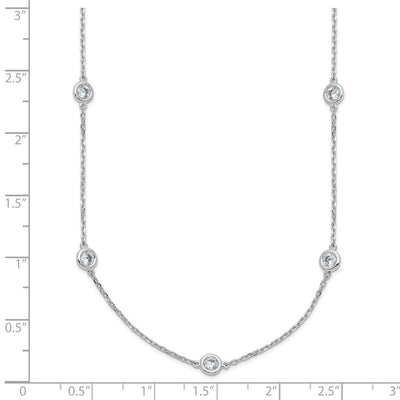 Sterling Shimmer Sterling Silver Rhodium-plated CZ 12 Stone 12 Station with Extension Necklace