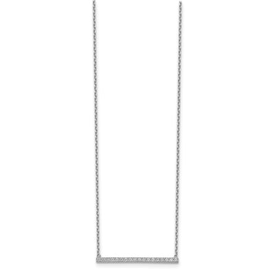 Sterling Shimmer Sterling Silver Rhodium-plated 19 Stone CZ Bar Adjustable to 18 Choker Necklace