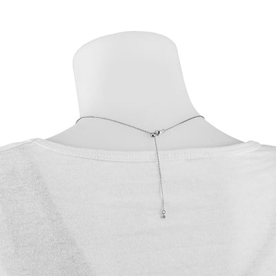 Sterling Shimmer Sterling Silver Rhodium-plated 19 Stone CZ Bar Adjustable to 18 Choker Necklace