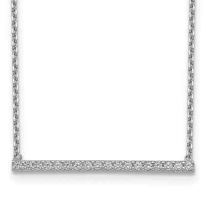Sterling Shimmer Sterling Silver Rhodium-plated 19 Stone CZ Bar Adjustable to 18 Choker Necklace