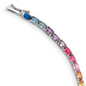 Prizma Sterling Silver Rhodium-plated 7. Oval Colorful CZ Tennis Bracelet