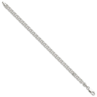 Sterling Silver Polished Triple Rolo Charm Bracelet, 7 x 5mm