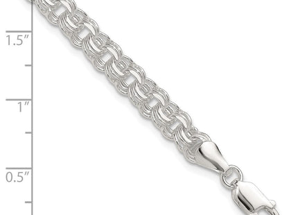 Sterling Silver Polished Triple Rolo Charm Bracelet (Style QG5831-7)