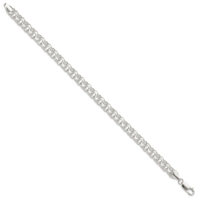Sterling Silver Polished Triple Rolo Charm Bracelet, 7 x 7.25mm