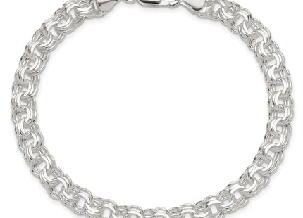 Sterling Silver Polished Triple Rolo Charm Bracelet, 7 x 7.25mm