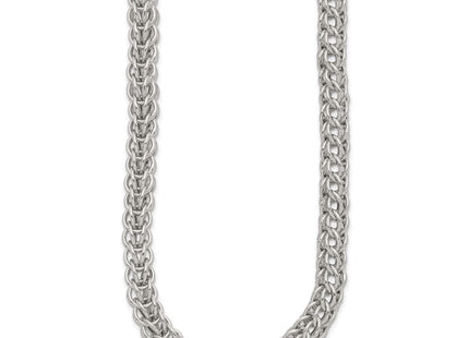 Sterling Silver Polished Fancy Circle Link 18.5in Necklace (Style QG5961-18.5)