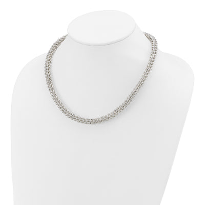 Sterling Silver Polished Fancy Circle Link 7.5in Necklace