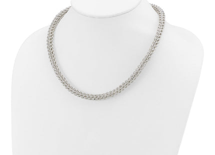 Sterling Silver Polished Fancy Circle Link 18.5in Necklace (Style QG5961-18.5)