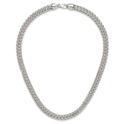 Sterling Silver Polished Fancy Circle Link 7.5in Necklace