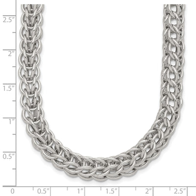 Sterling Silver Polished Fancy Circle Link 7.5in Necklace