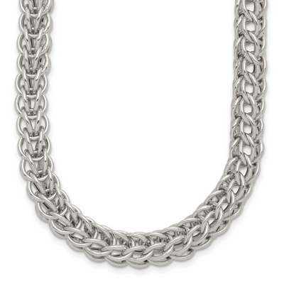 Sterling Silver Polished Fancy Circle Link 7.5in Necklace