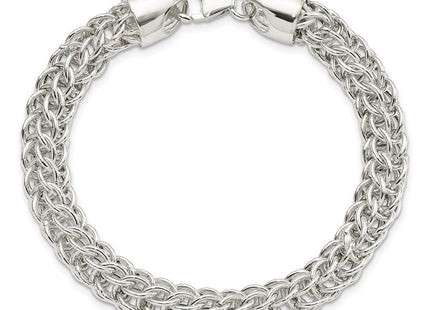 Sterling Silver Polished Fancy Circle Link 7.5in Necklace