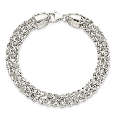 Sterling Silver Polished Fancy Circle Link 7.5in Necklace