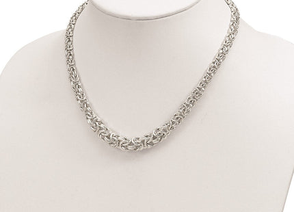 Sterling Silver Polished Byzantine Graduated Link Bracelet