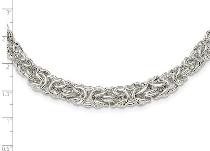 Sterling Silver Polished Byzantine Graduated Link Bracelet