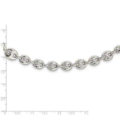 Sterling Silver Polished Fancy Link 7.5in Necklace