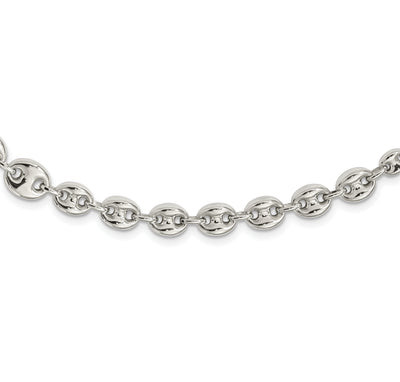 Sterling Silver Polished Fancy Link 7.5in Necklace