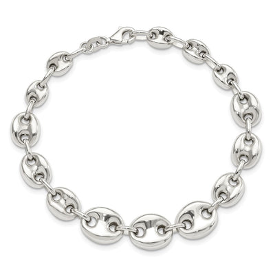 Sterling Silver Polished Fancy Link 7.5in Necklace