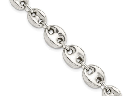 Sterling Silver Polished Fancy Link 7.5in Necklace
