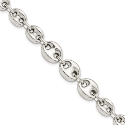 Sterling Silver Polished Fancy Link 7.5in Necklace