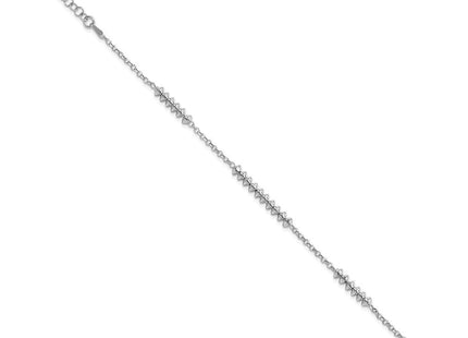 Sterling Silver Rhodium-plated Polished w/ 1in ext. Necklace