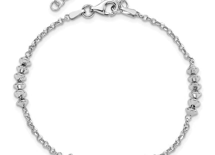 Sterling Silver Rhodium-plated Polished w/ 1in ext. Necklace